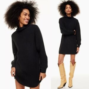 ☆Aritzia Wilfred Black Merino Wool Montpellier Sweater Dress☆